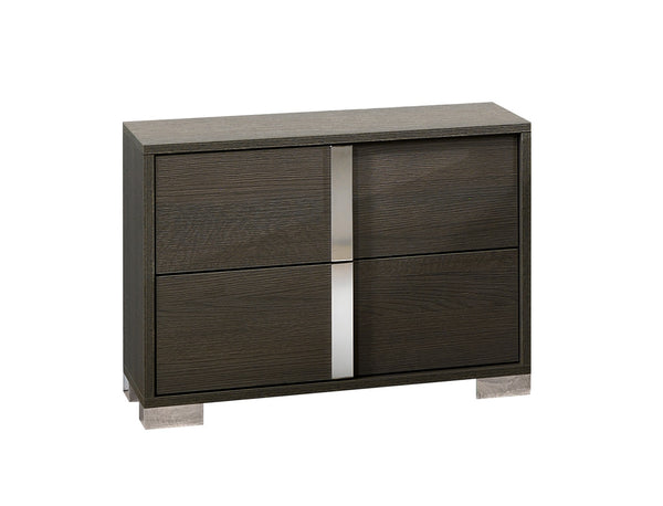 Alice Modern Matte Gray Dresser with Sleek Design, LED Accents & Chrome Pulls for Trendy Bedrooms