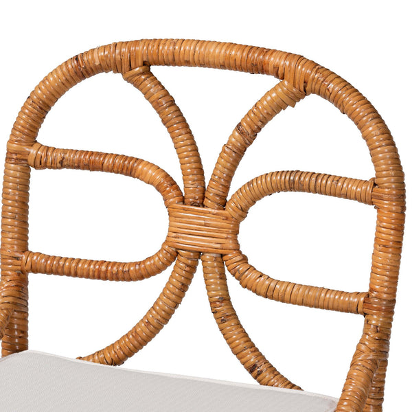 Bali & Pari Alondra Handcrafted Rattan Counter Stool with Openwork Boho Design