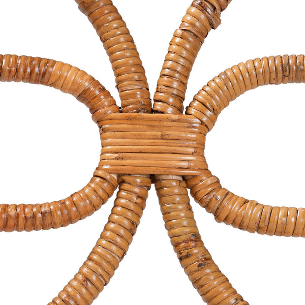 Bali & Pari Alondra Handcrafted Rattan Counter Stool with Openwork Boho Design
