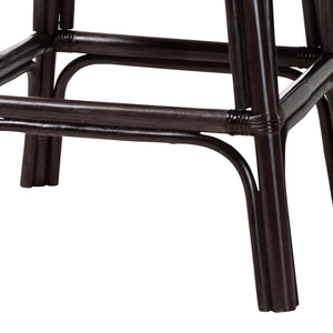 Bali & Pari Alsip Handcrafted Rattan Swivel Counterstool with Barrel Back Boho Seat