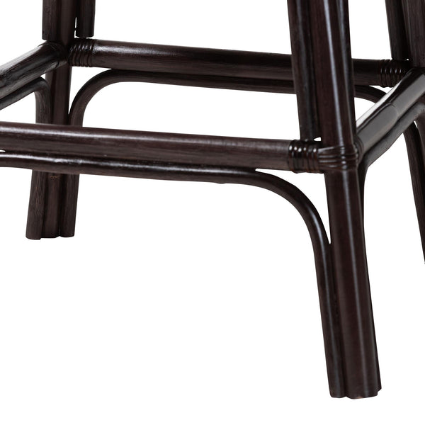 Bali & Pari Alsip Handcrafted Rattan Swivel Counterstool with Barrel Back Boho Seat