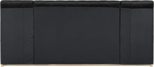 Meridian Furniture Amara Oversized Velvet Queen Bed with Tall Headboard for Glam Bedroom Decor AmaraBlack-Q117