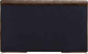 Meridian Furniture Amara Velvet Upholstered King Bed with Tall Headboard and Solid Wood Base AmaraBrown-K