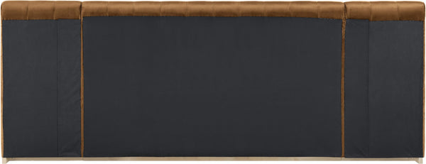 Meridian Furniture Amara Saddle Velvet King Bed with Towering Headboard for a Luxe Bedroom AmaraSaddle-K133