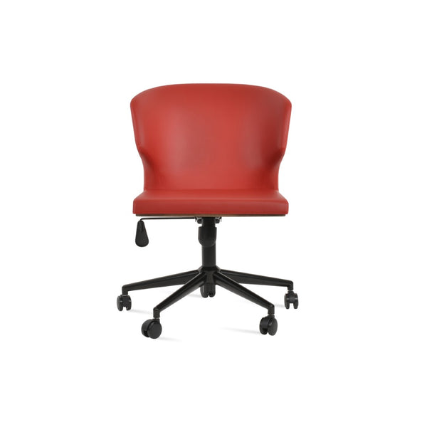 Soho Concept Amed Office Chair - Ppm-fr Leatherette, 2-year Guarantee, Adjustable, Supports 400 Lbs, Black Black,Red  Soho-concept-dining-chair-11621