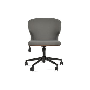 Soho Concept Amed Office Chair - Luxurious Boucle, Velvet & Nubuck Fabrics With 10-year Guarantee, Chrome Finish Black,Grey  Soho-concept-dining-chair-11617