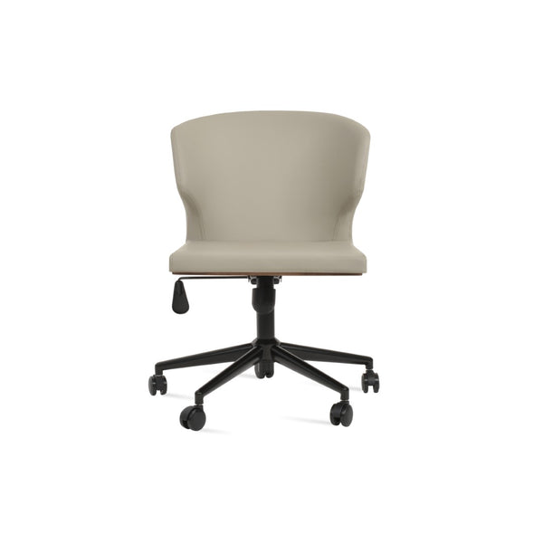 Soho Concept Amed Office Chair - Ppm-fr Leatherette, 2-year Guarantee, Adjustable, Supports 400 Lbs, Black Black,Light Grey  Soho-concept-dining-chair-11618