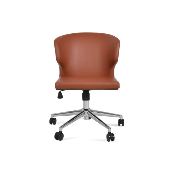 Soho Concept Amed Office Chair - Ppm-fr Leatherette, 2-year Guarantee, Adjustable, Supports 400 Lbs, Black Chrome  Soho-concept-dining-chair-11624