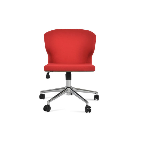 Soho Concept Amed Office Chair - Luxurious Boucle, Velvet & Nubuck Fabrics With 10-year Guarantee, Chrome Finish Chrome,Red  Soho-concept-dining-chair-11626