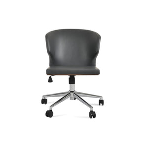 Soho Concept Amed Office Chair - Ppm-fr Leatherette, 2-year Guarantee, Adjustable, Supports 400 Lbs, Black Chrome,Grey  Soho-concept-dining-chair-11622