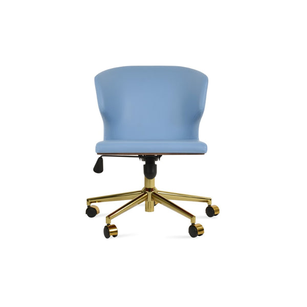 Soho Concept Amed Office Chair - Ppm-fr Leatherette, 2-year Guarantee, Adjustable, Supports 400 Lbs, Black Gold,Blue  Soho-concept-dining-chair-11632