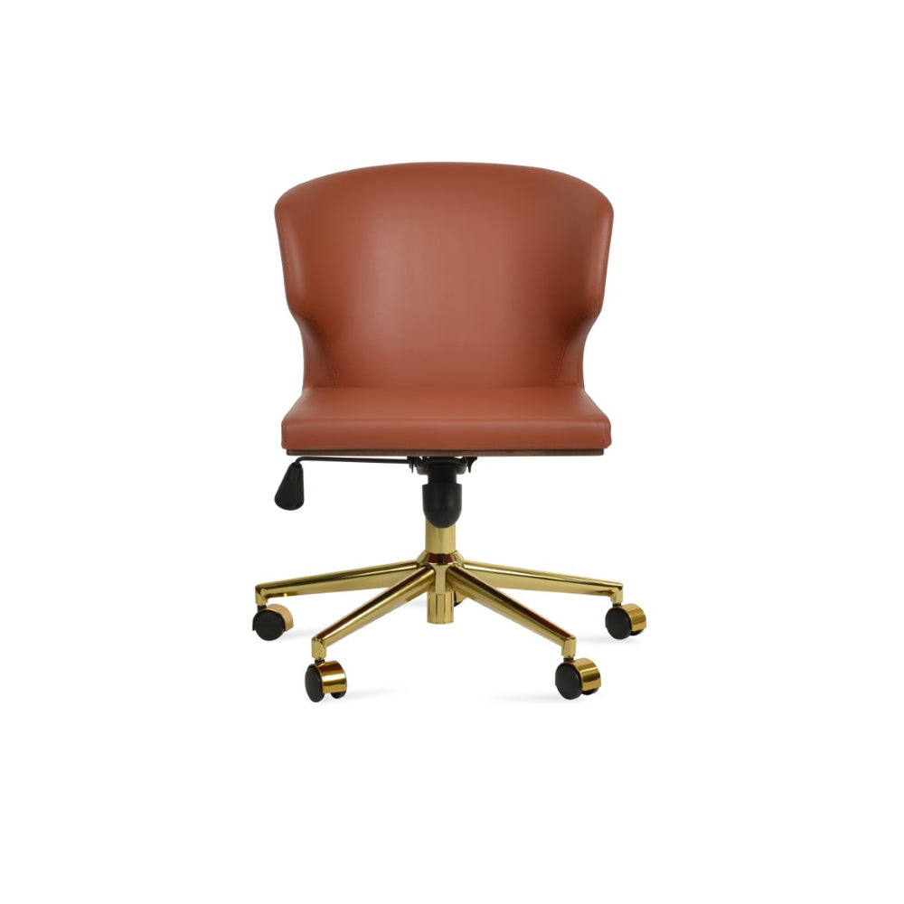 Soho Concept Amed Office Chair - Durable Camira Blazer Wool Fabric, 10-year Guarantee, Supports Up To 400 Lbs Gold  Soho-concept-dining-chair-11629