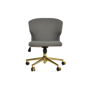 Soho Concept Amed Office Chair - Luxurious Boucle, Velvet & Nubuck Fabrics With 10-year Guarantee, Chrome Finish Gold,Grey  Soho-concept-dining-chair-11630