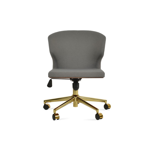 Soho Concept Amed Office Chair - Luxurious Boucle, Velvet & Nubuck Fabrics With 10-year Guarantee, Chrome Finish Gold,Grey  Soho-concept-dining-chair-11630