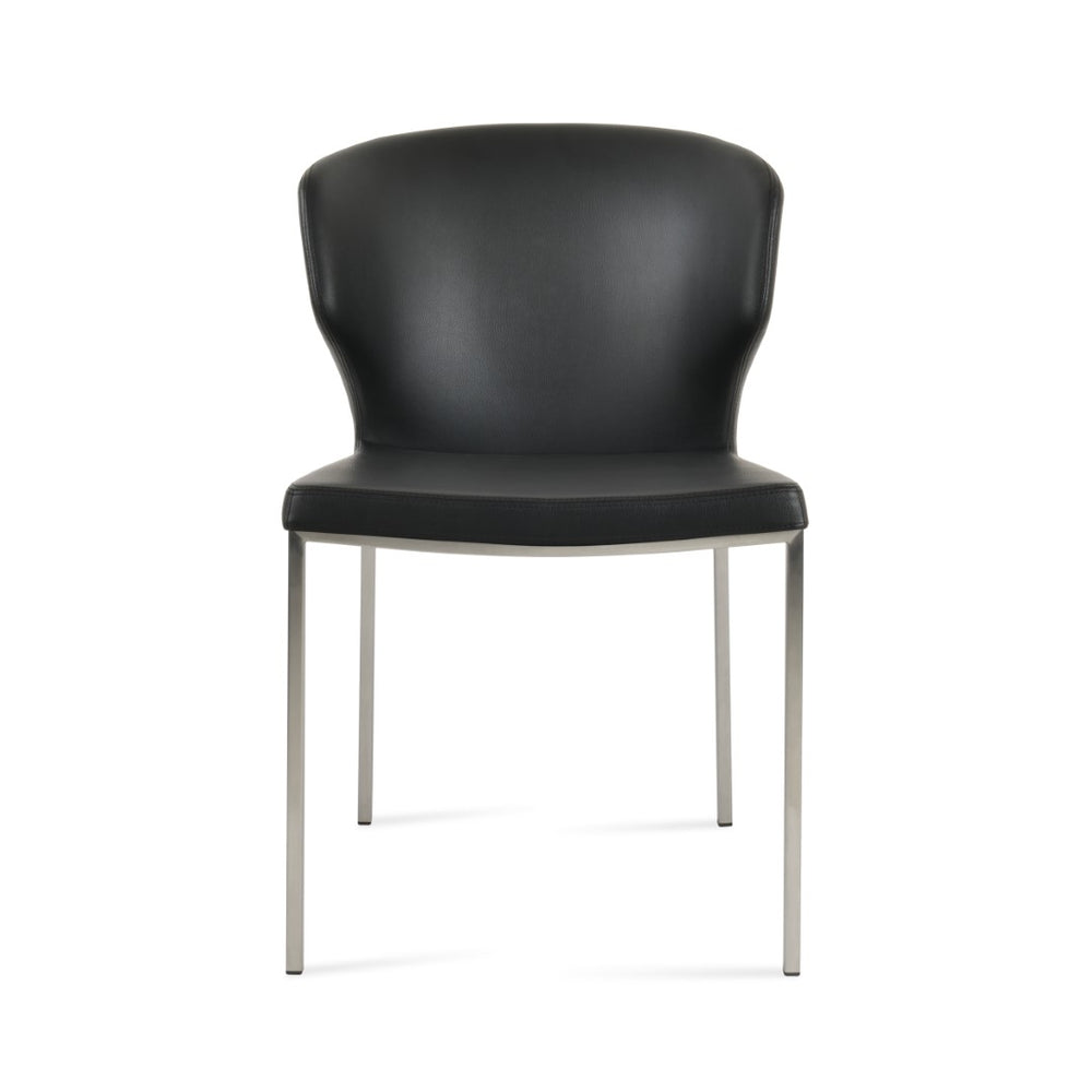 Soho Concept Amed Metal Dining Chair With Leatherette Seat – Modern Design, Chrome Base, 2-year Guarantee, Comfort Black  Soho-concept-dining-chair-00166