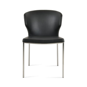 Soho Concept Amed Metal Dining Chair With Leatherette Seat – Modern Design, Chrome Base, 2-year Guarantee, Comfort Black  Soho-concept-dining-chair-00166
