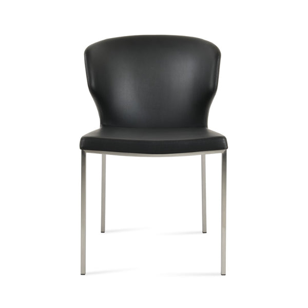 Soho Concept Amed Metal Dining Chair With Leatherette Seat – Modern Design, Chrome Base, 2-year Guarantee, Comfort Black  Soho-concept-dining-chair-00166