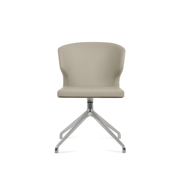 Soho Concept Amed Spider Swivel Chair – Stylish Leatherette Dining Chair With 2-year Guarantee & Premium Finish Light Grey  Soho-concept-dining-chair-00204