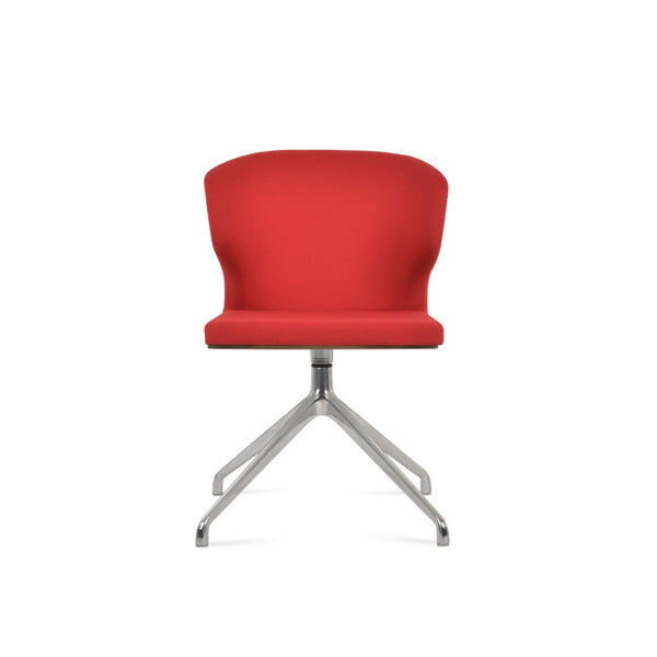 Soho Concept Amed Spider Swivel Chair - Elegant Dining Chair In Camira Era Fabric With 10-year Guarantee, Red Red  Soho-concept-dining-chair-00205