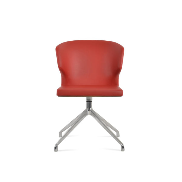 Soho Concept Amed Spider Swivel Chair – Stylish Leatherette Dining Chair With 2-year Guarantee & Premium Finish Red  Soho-concept-dining-chair-00206