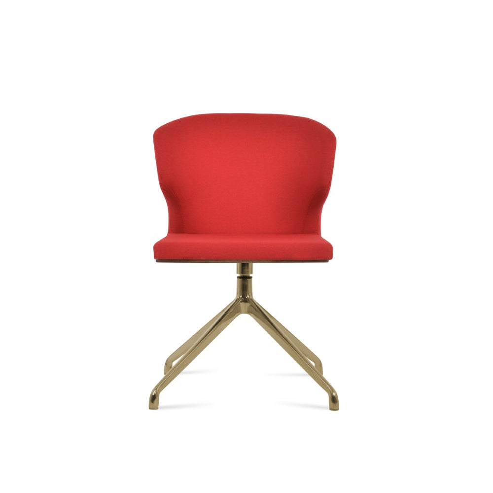 Soho Concept Amed Spider Swivel Chair - Elegant Dining Chair In Camira Era Fabric With 10-year Guarantee, Red Gold,Red  Soho-concept-dining-chair-00217