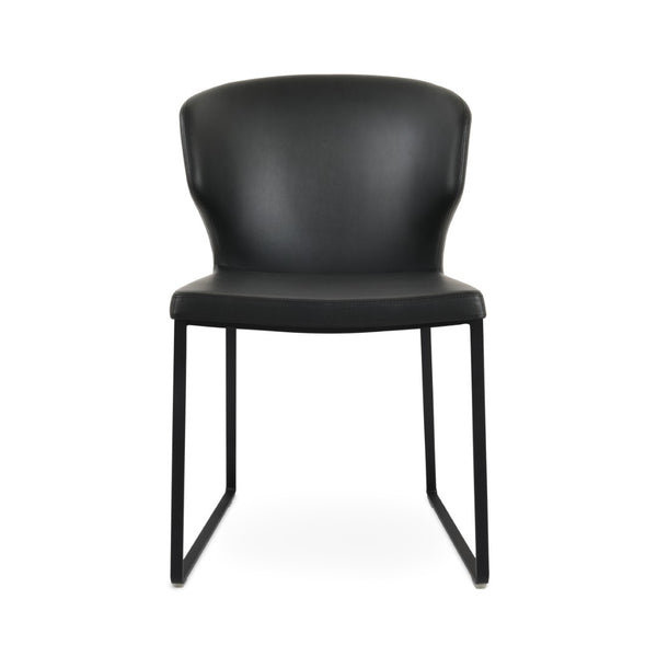 Soho Concept Amed Plus Chair - Elegant Leatherette Dining Chair With Chrome Finish, 2-year Guarantee, 350 Lbs Capacity Black  Soho-concept-dining-chair-00163