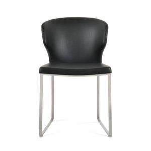 Soho Concept Amed Plus Chair - Elegant Leatherette Dining Chair With Chrome Finish, 2-year Guarantee, 350 Lbs Capacity Black  Soho-concept-dining-chair-00165