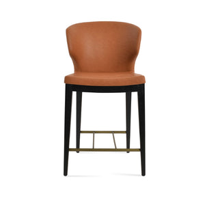 Soho Concept Amed Barstools & Counterstools - Durable Leatherette, Solid Wood, Brass Footrests, 2-year Guarantee Black,Ash  Soho-concept-dining-chair-10231