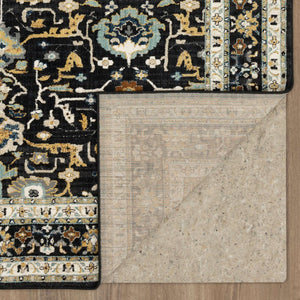 Karastan Rugs Zephyr Amphora Machine Woven Triexta Traditional Area Rug Black 2' 4" x 7' 10"