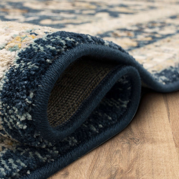 Karastan Rugs Zephyr Amphora Machine Woven Triexta Traditional Area Rug Majolica Blue 2' 4" x 7' 10"