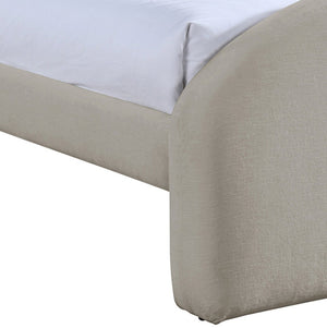 Meridian Furniture Andaz Chenille Upholstered Twin Bed with Arched Headboard for Modern and Guest Bedrooms Beige AndazBeige-T