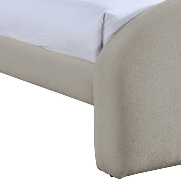 Meridian Furniture Andaz Chenille Upholstered Twin Bed with Arched Headboard for Modern and Guest Bedrooms Beige AndazBeige-T
