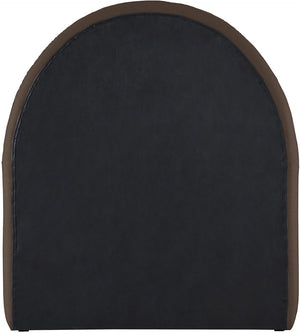 Meridian Furniture Andaz Chenille Upholstered Twin Bed with Arched Headboard for Modern and Guest Bedrooms Brown AndazBrown-T