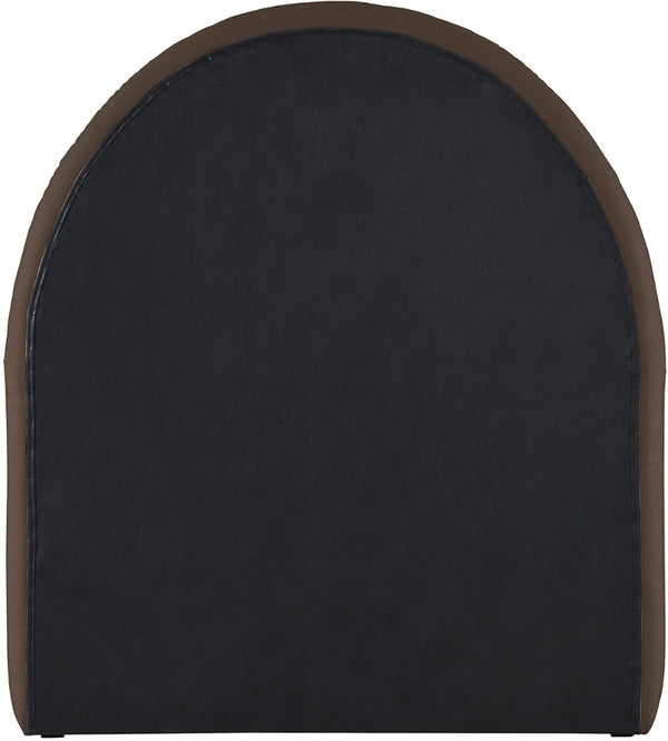 Meridian Furniture Andaz Chenille Upholstered Twin Bed with Arched Headboard for Modern and Guest Bedrooms Brown AndazBrown-T
