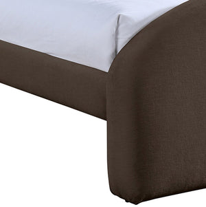 Meridian Furniture Andaz Chenille Upholstered Twin Bed with Arched Headboard for Modern and Guest Bedrooms Brown AndazBrown-T