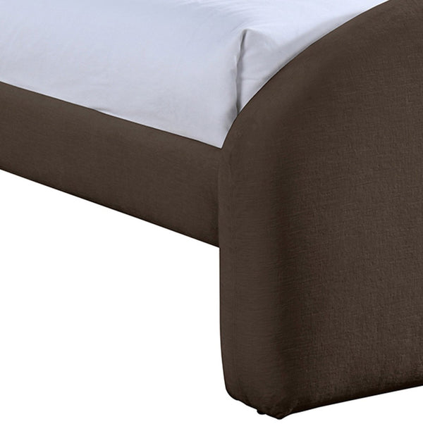 Meridian Furniture Andaz Chenille Upholstered Twin Bed with Arched Headboard for Modern and Guest Bedrooms Brown AndazBrown-T