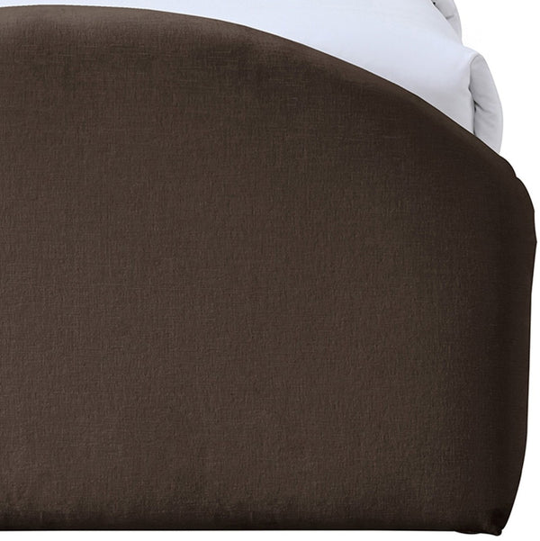Meridian Furniture Andaz Chenille Upholstered Twin Bed with Arched Headboard for Modern and Guest Bedrooms Brown AndazBrown-T