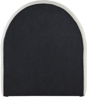 Meridian Furniture Andaz Chenille Upholstered Twin Bed with Arched Headboard for Modern and Guest Bedrooms Cream AndazCream-T