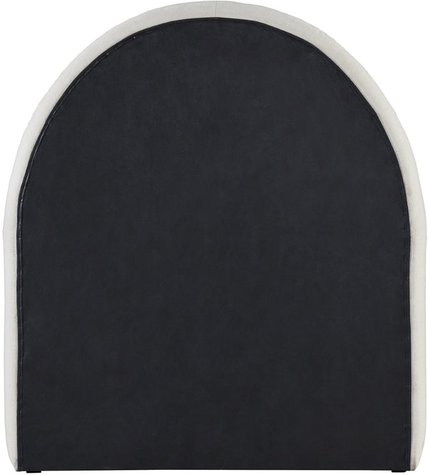 Meridian Furniture Andaz Chenille Upholstered Twin Bed with Arched Headboard for Modern and Guest Bedrooms Cream AndazCream-T