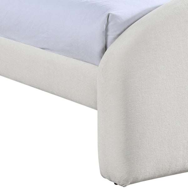 Meridian Furniture Andaz Chenille Upholstered Twin Bed with Arched Headboard for Modern and Guest Bedrooms Cream AndazCream-T