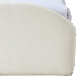 Meridian Furniture Andaz Chenille Upholstered Twin Bed with Arched Headboard for Modern and Guest Bedrooms Cream AndazCream-T