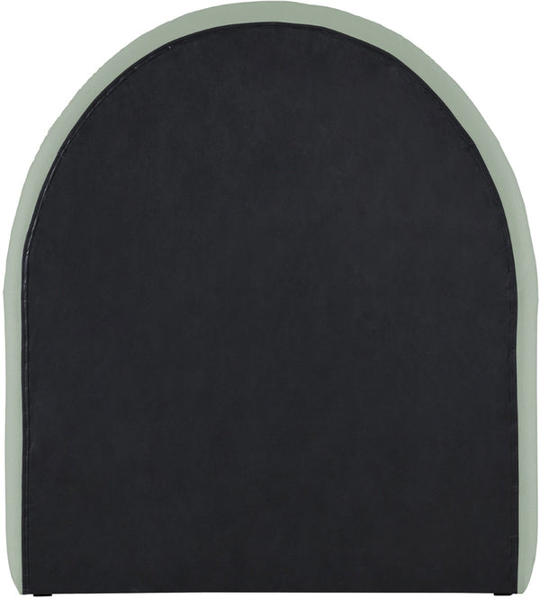 Meridian Furniture Andaz Chenille Upholstered Twin Trundle Bed with Arched Headboard for Modern Guest Rooms Mint AndazMint-TDL
