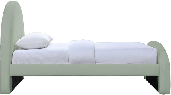Meridian Furniture Andaz Chenille Upholstered Twin Bed with Arched Headboard for Modern and Guest Bedrooms Mint AndazMint-T