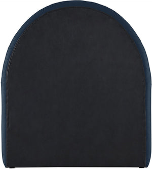Meridian Furniture Andaz Chenille Upholstered Twin Bed with Arched Headboard for Modern and Guest Bedrooms Navy AndazNavy-T