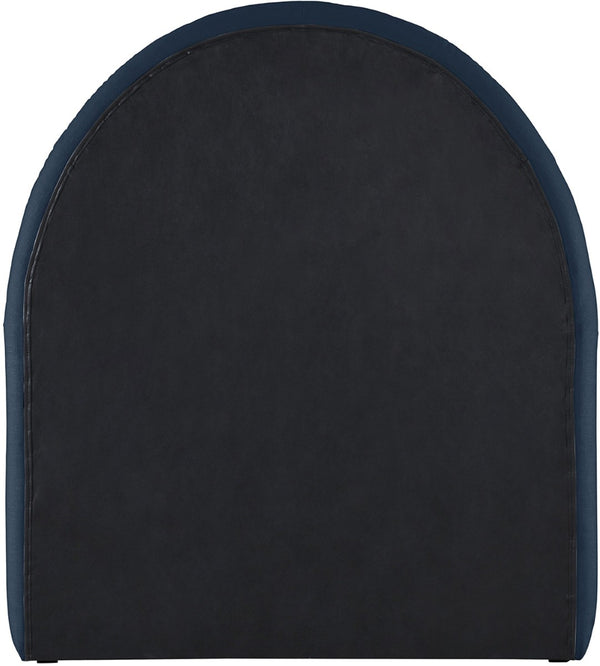 Meridian Furniture Andaz Chenille Upholstered Twin Bed with Arched Headboard for Modern and Guest Bedrooms Navy AndazNavy-T