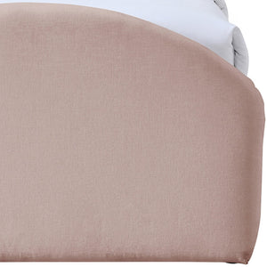Meridian Furniture Andaz Chenille Upholstered Twin Trundle Bed with Arched Headboard for Modern Guest Rooms Pink AndazPink-TDL