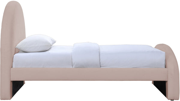 Meridian Furniture Andaz Chenille Upholstered Twin Bed with Arched Headboard for Modern and Guest Bedrooms Pink AndazPink-T