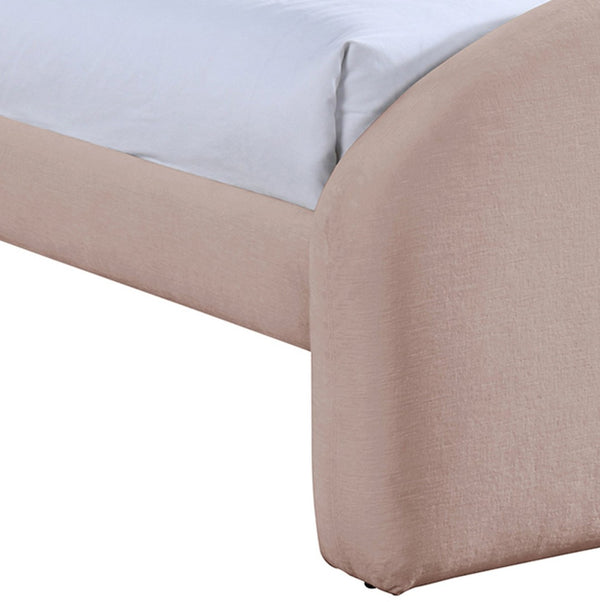 Meridian Furniture Andaz Chenille Upholstered Twin Bed with Arched Headboard for Modern and Guest Bedrooms Pink AndazPink-T