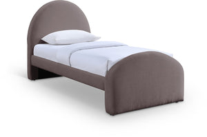 Meridian Furniture Andaz Chenille Upholstered Twin Bed with Arched Headboard for Modern and Guest Bedrooms Purple AndazPurple-T