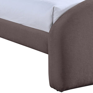 Meridian Furniture Andaz Chenille Upholstered Twin Bed with Arched Headboard for Modern and Guest Bedrooms Purple AndazPurple-T